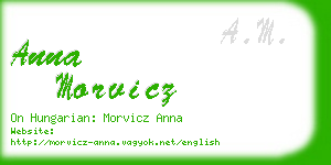 anna morvicz business card
